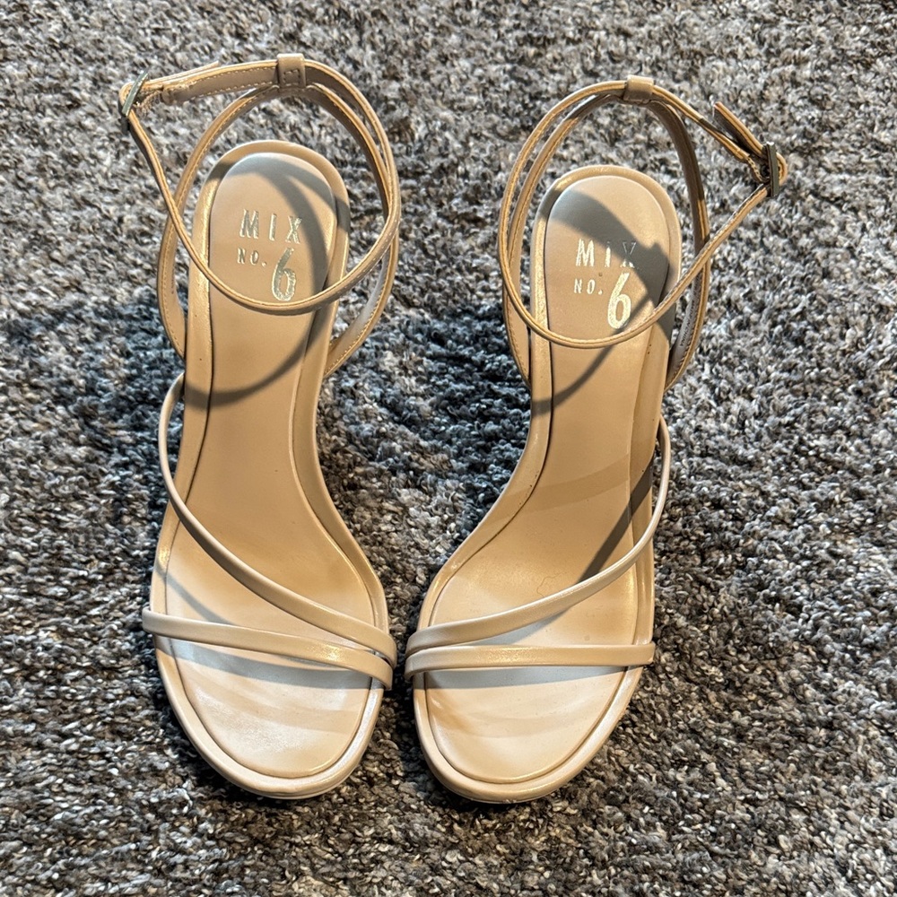 Mix No. 6 Harlow Nude Tan Strappy Heels